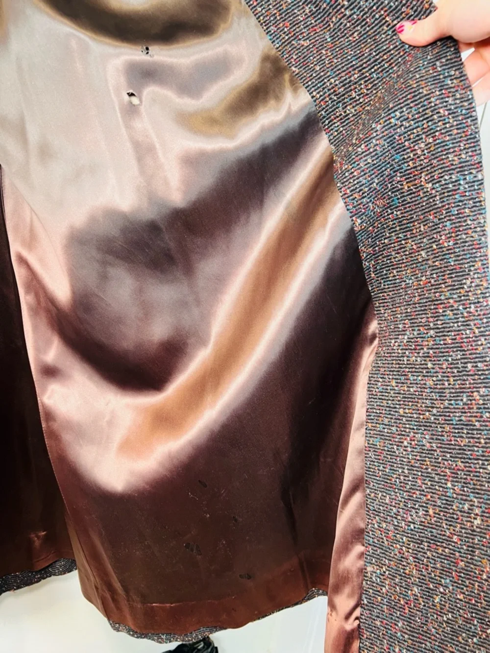 Vintage 1960s Lilli Ann Tweed Swing Coat M-XL - Picture 10 of 11